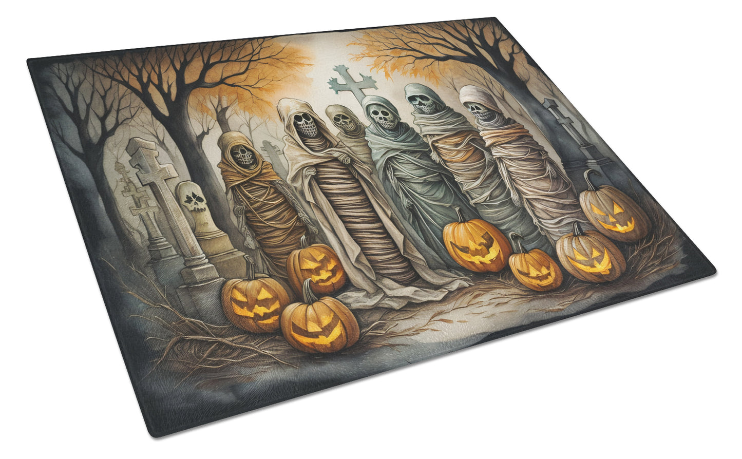 Buy this Mummies Spooky Halloween Glass Cutting Board