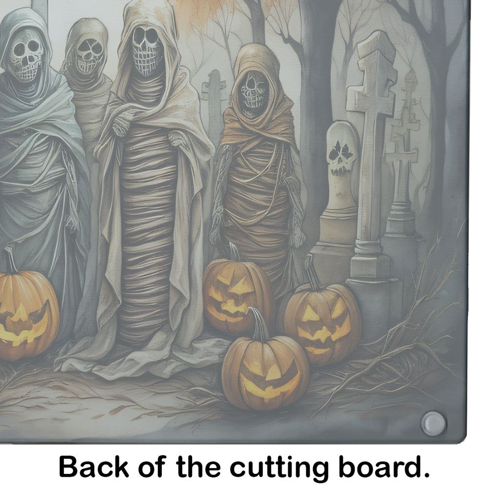 Mummies Spooky Halloween Glass Cutting Board