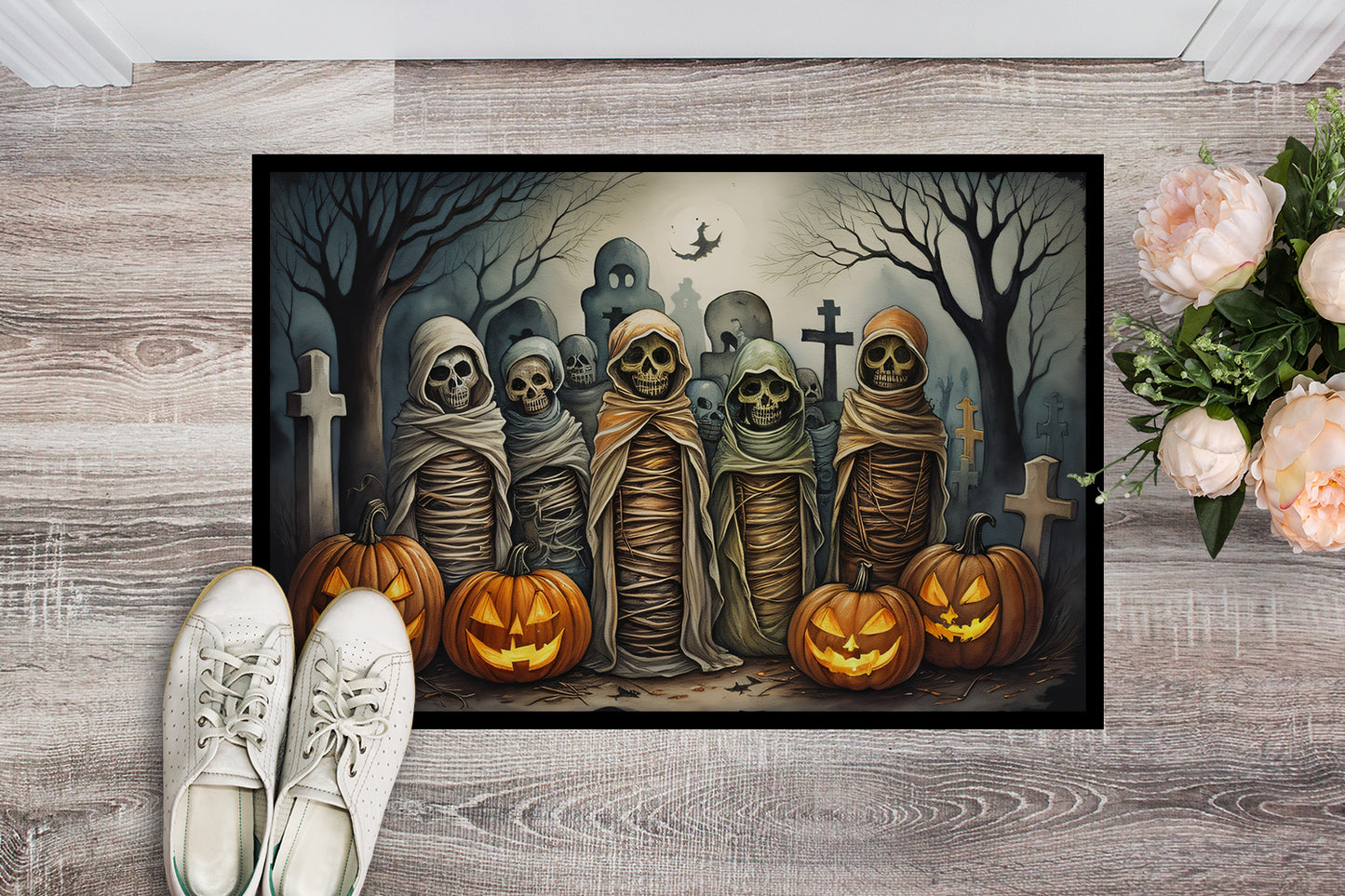 Mummies Spooky Halloween Doormat