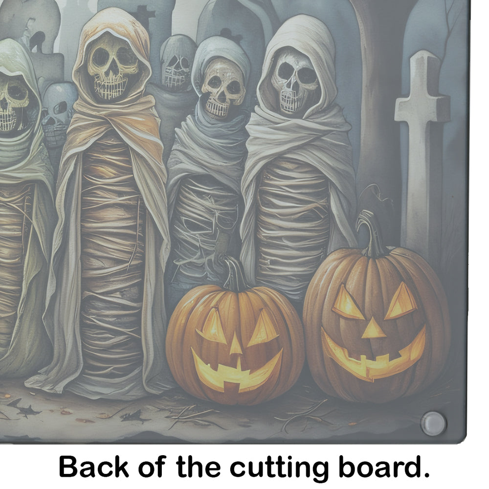 Mummies Spooky Halloween Glass Cutting Board