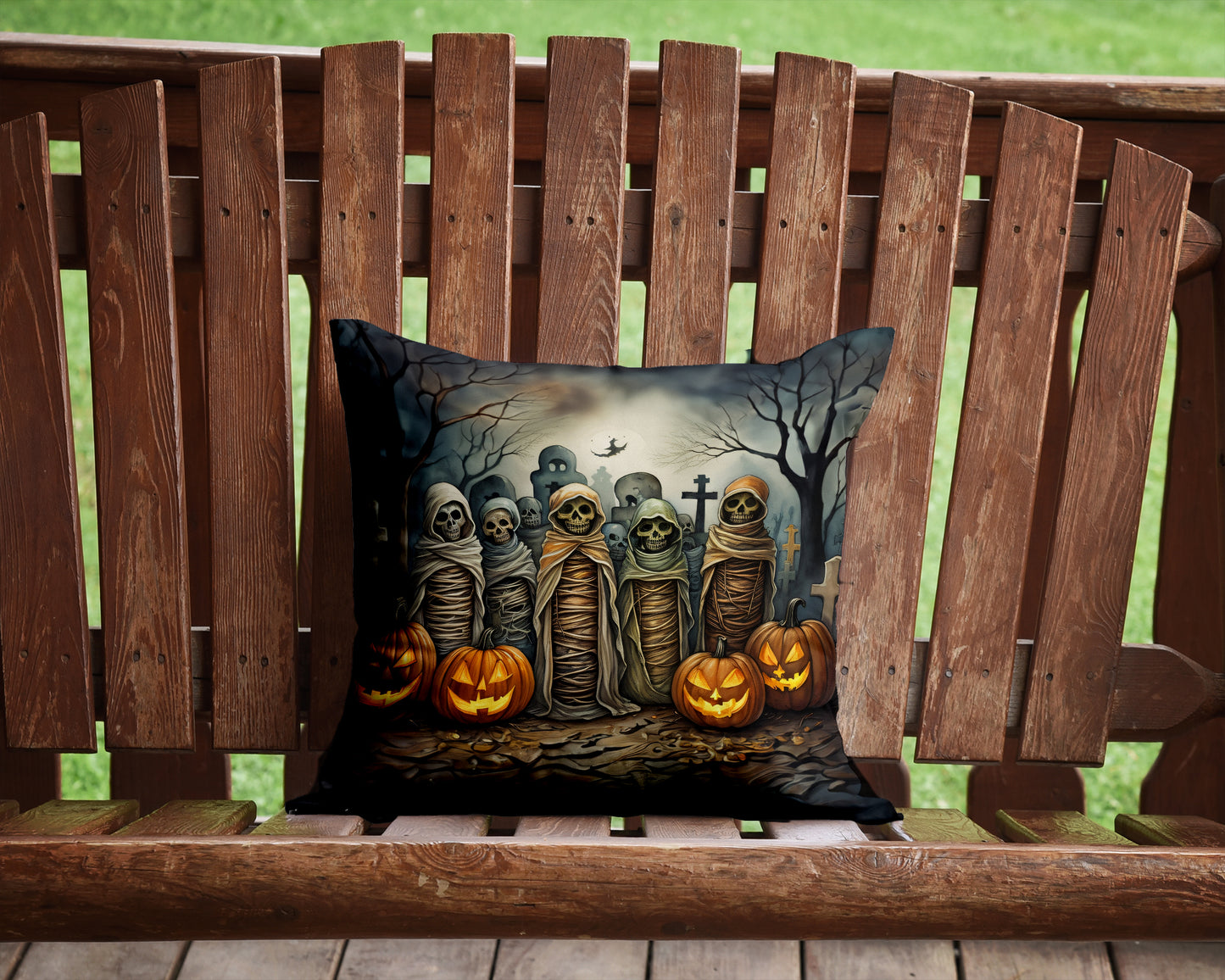 Mummies Spooky Halloween Throw Pillow