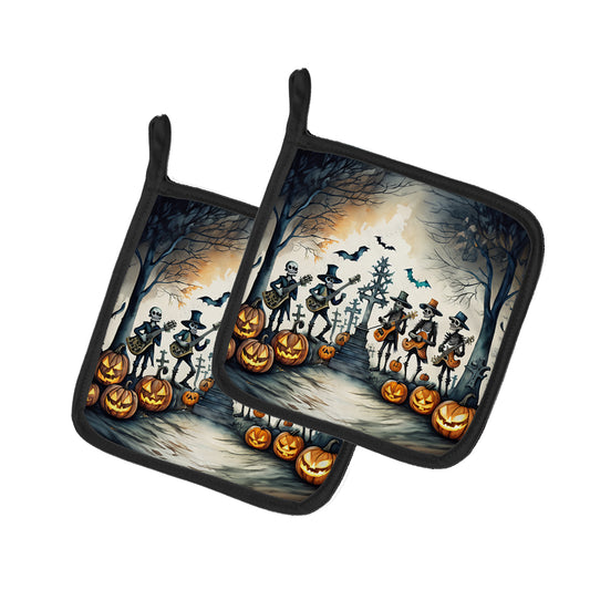 Buy this Mariachi Skeleton Band Spooky Halloween Pair of Pot Holders