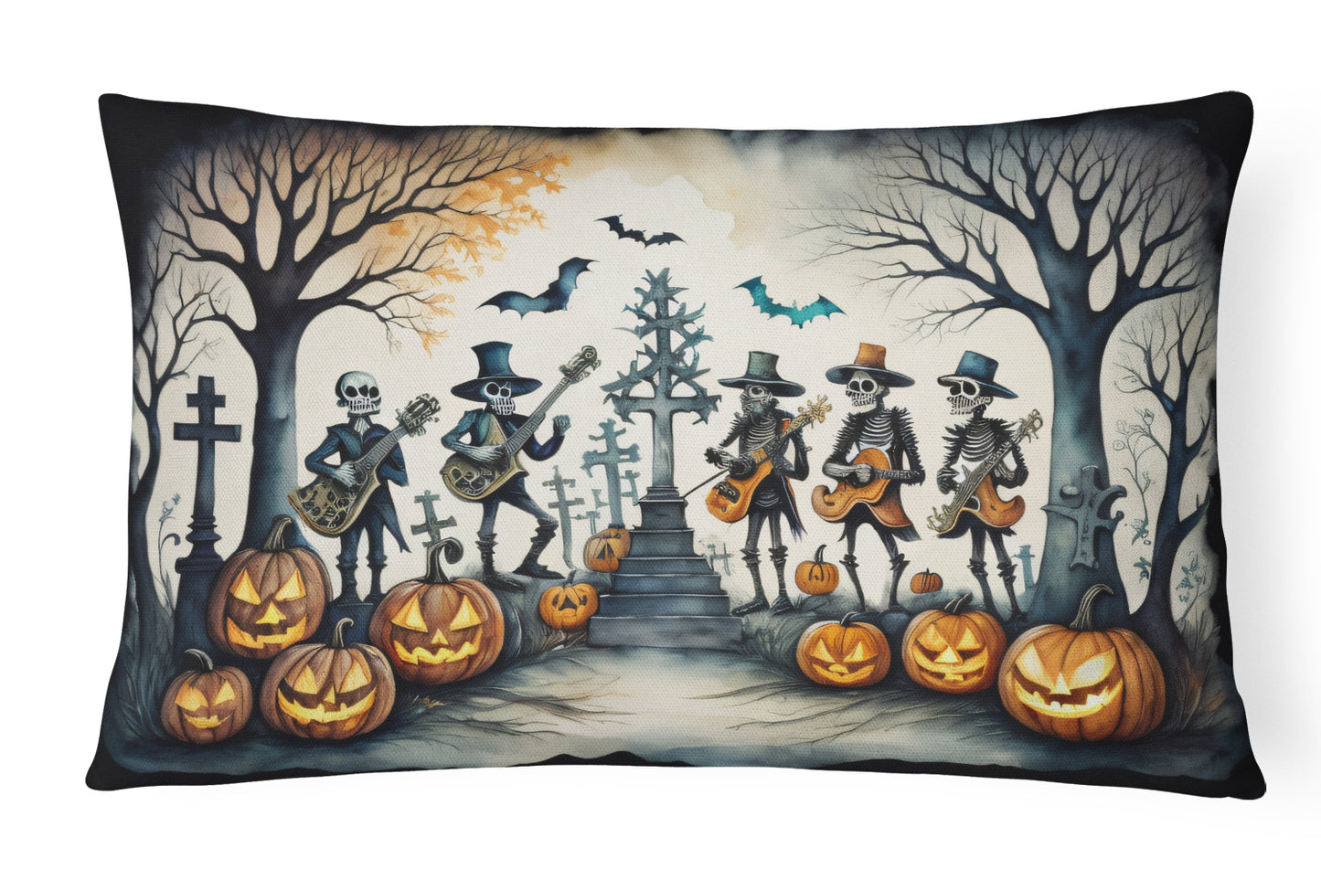 Buy this Mariachi Skeleton Band Spooky Halloween Throw Pillow