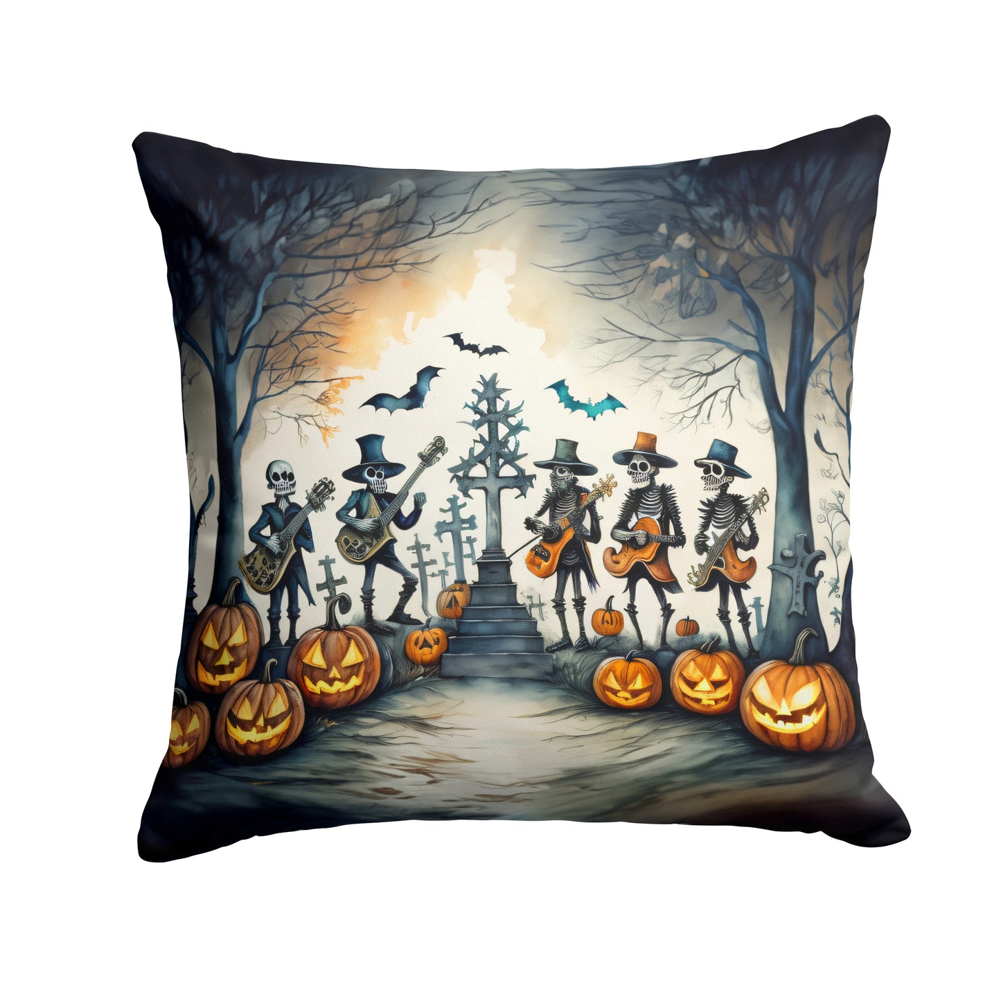 Buy this Mariachi Skeleton Band Spooky Halloween Throw Pillow