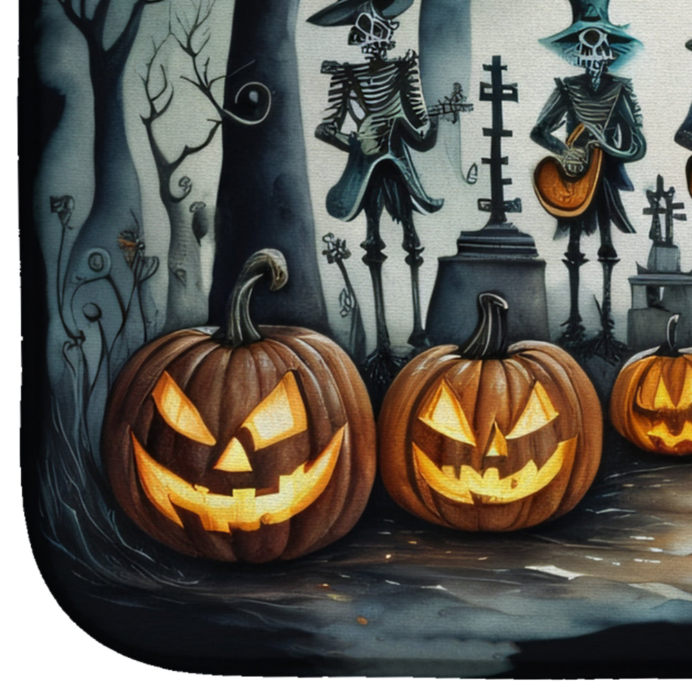 Mariachi Skeleton Band Spooky Halloween Dish Drying Mat