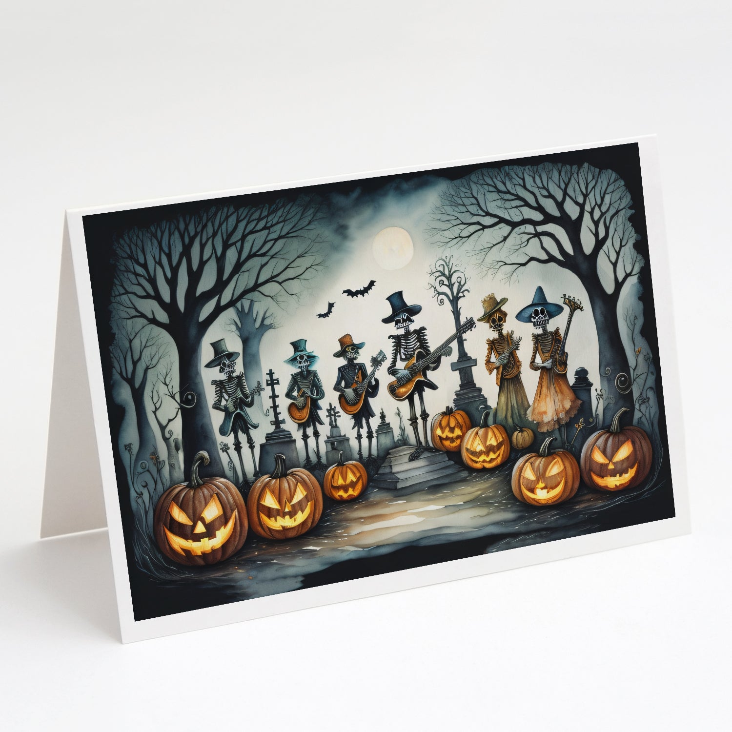 Buy this Mariachi Skeleton Band Spooky Halloween Greeting Cards Pack of 8