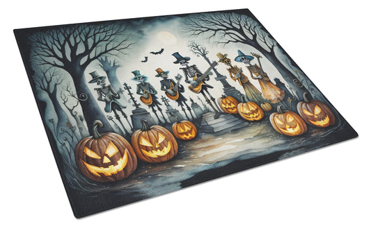 Buy this Mariachi Skeleton Band Spooky Halloween Glass Cutting Board