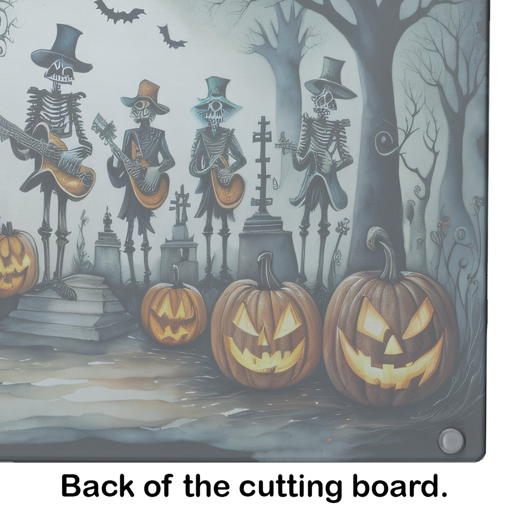 Mariachi Skeleton Band Spooky Halloween Glass Cutting Board