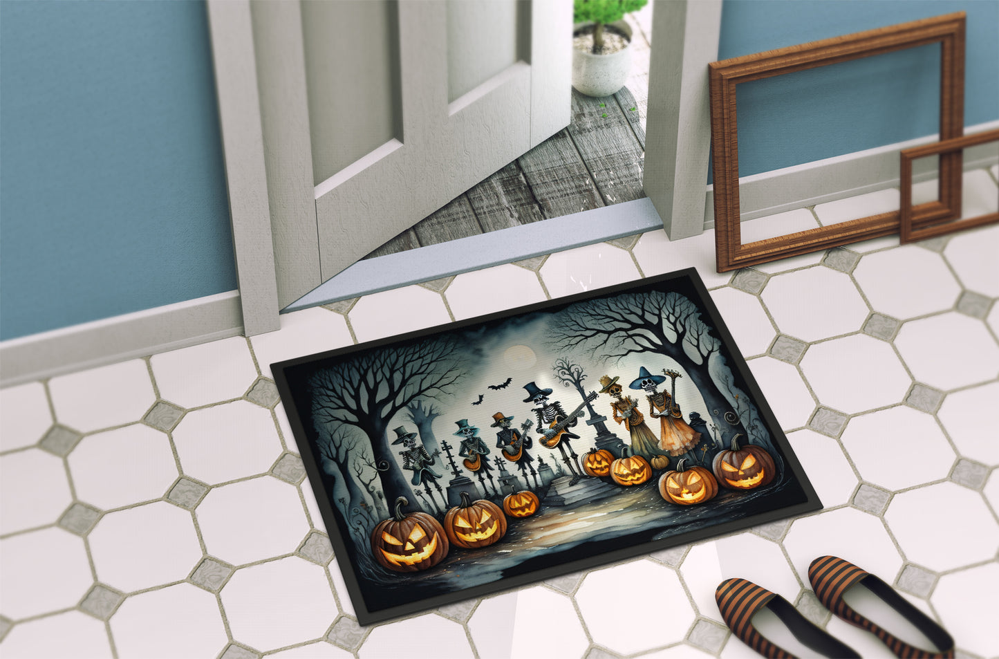 Mariachi Skeleton Band Spooky Halloween Doormat