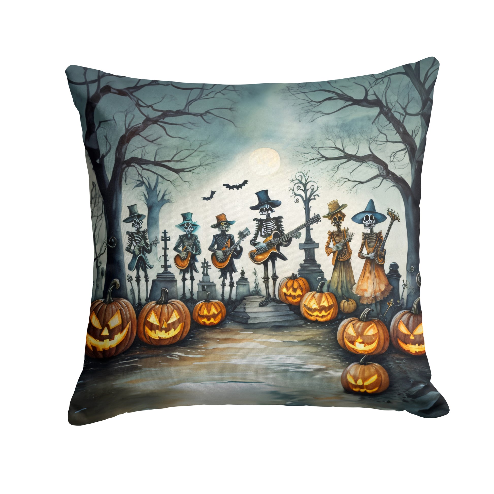 Buy this Mariachi Skeleton Band Spooky Halloween Throw Pillow