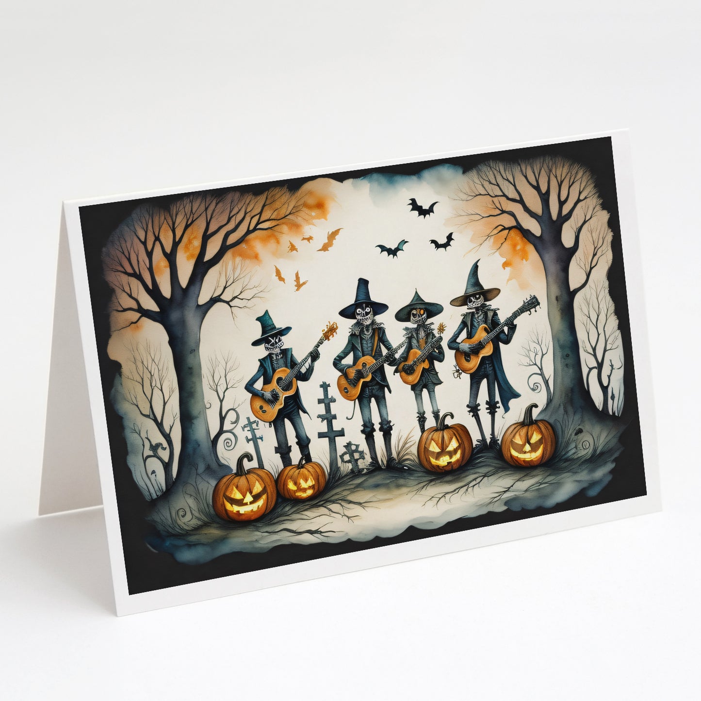 Buy this Mariachi Skeleton Band Spooky Halloween Greeting Cards Pack of 8