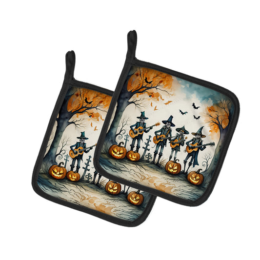 Buy this Mariachi Skeleton Band Spooky Halloween Pair of Pot Holders