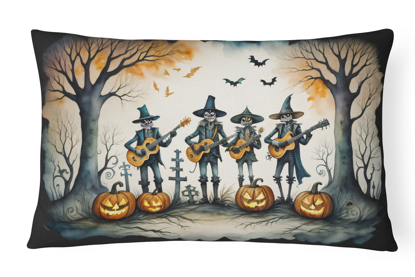 Buy this Mariachi Skeleton Band Spooky Halloween Throw Pillow