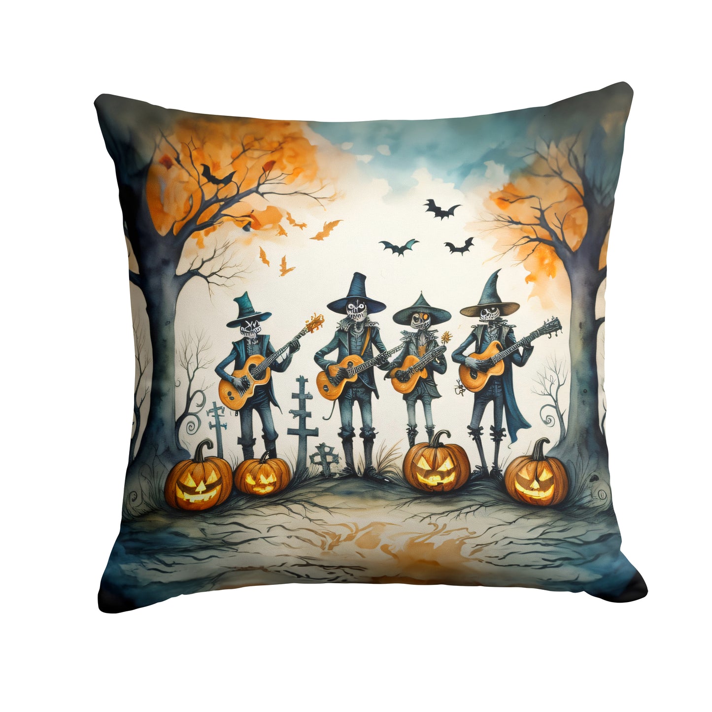 Buy this Mariachi Skeleton Band Spooky Halloween Throw Pillow