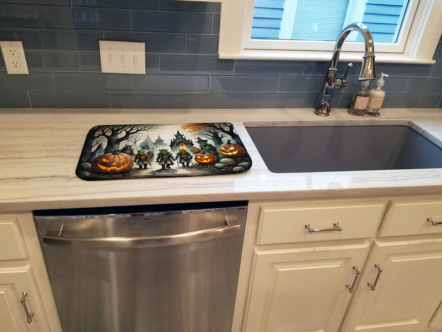 Orcs Spooky Halloween Dish Drying Mat