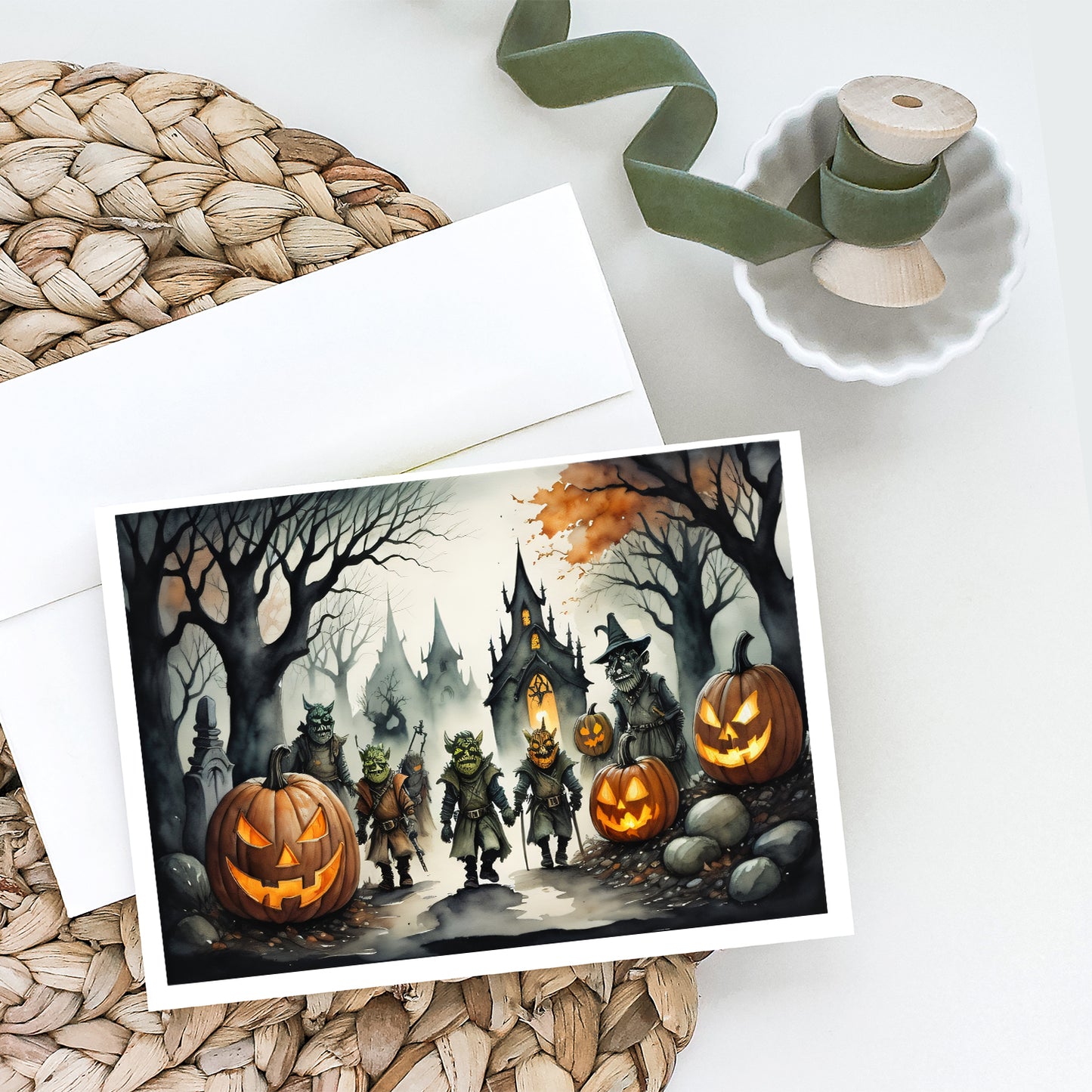 Orcs Spooky Halloween Greeting Cards Pack of 8
