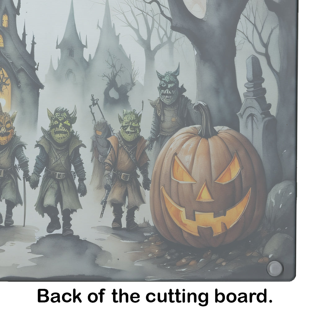 Orcs Spooky Halloween Glass Cutting Board