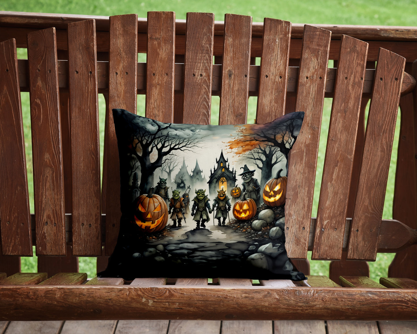 Orcs Spooky Halloween Throw Pillow