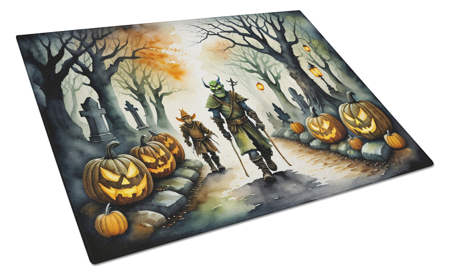 Buy this Orcs Spooky Halloween Glass Cutting Board