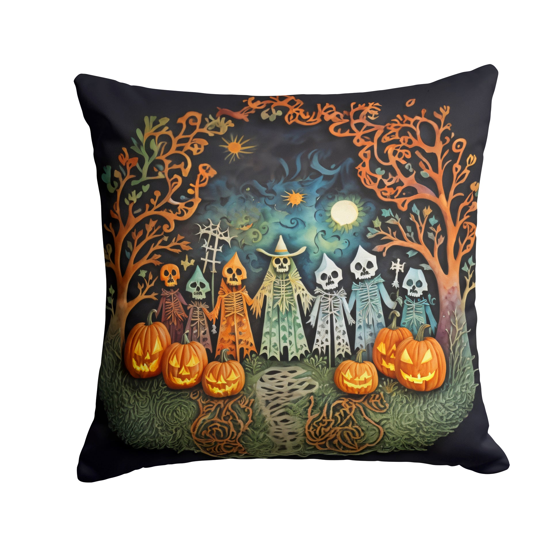 Buy this Papel Picado Skeletons Spooky Halloween Throw Pillow