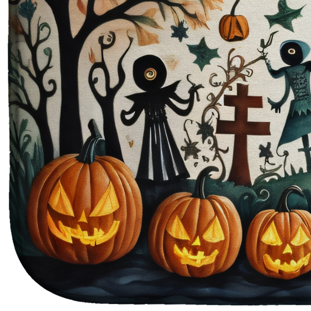 Papel Picado Skeletons Spooky Halloween Dish Drying Mat