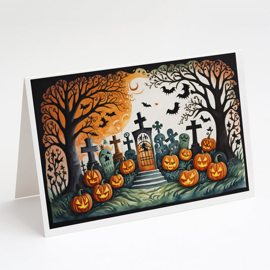 Buy this Papel Picado Skeletons Spooky Halloween Greeting Cards Pack of 8