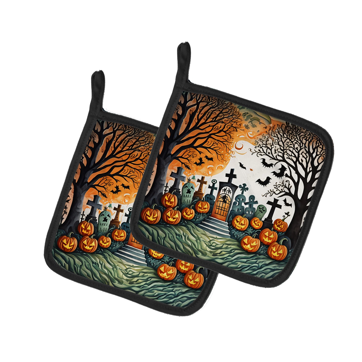 Buy this Papel Picado Skeletons Spooky Halloween Pair of Pot Holders