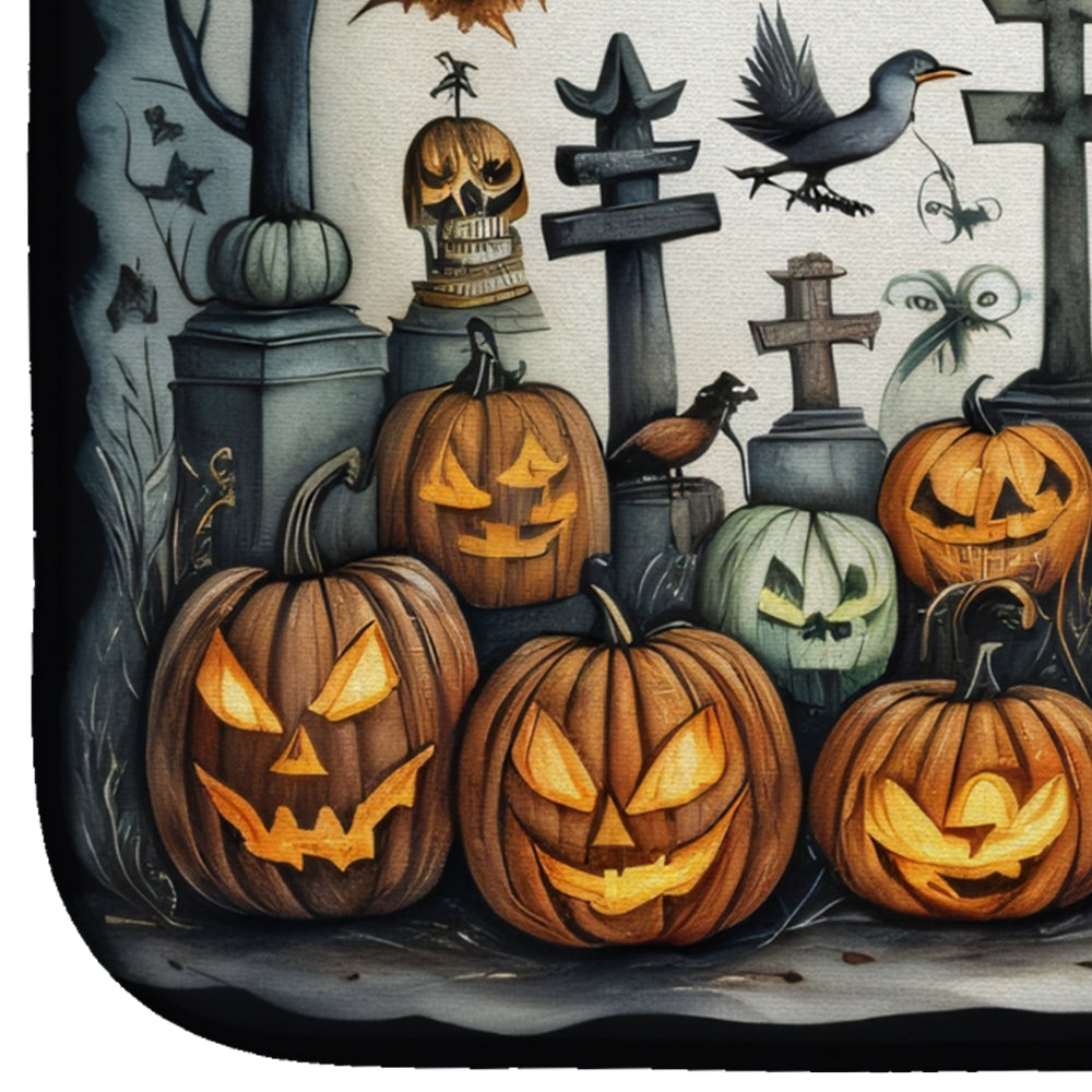 Pet Cemetery Spooky Halloween Dish Drying Mat