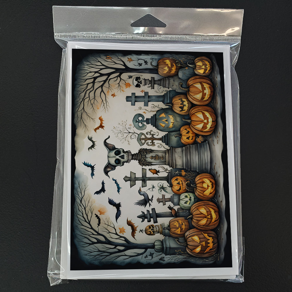 Pet Cemetery Spooky Halloween Greeting Cards Pack of 8