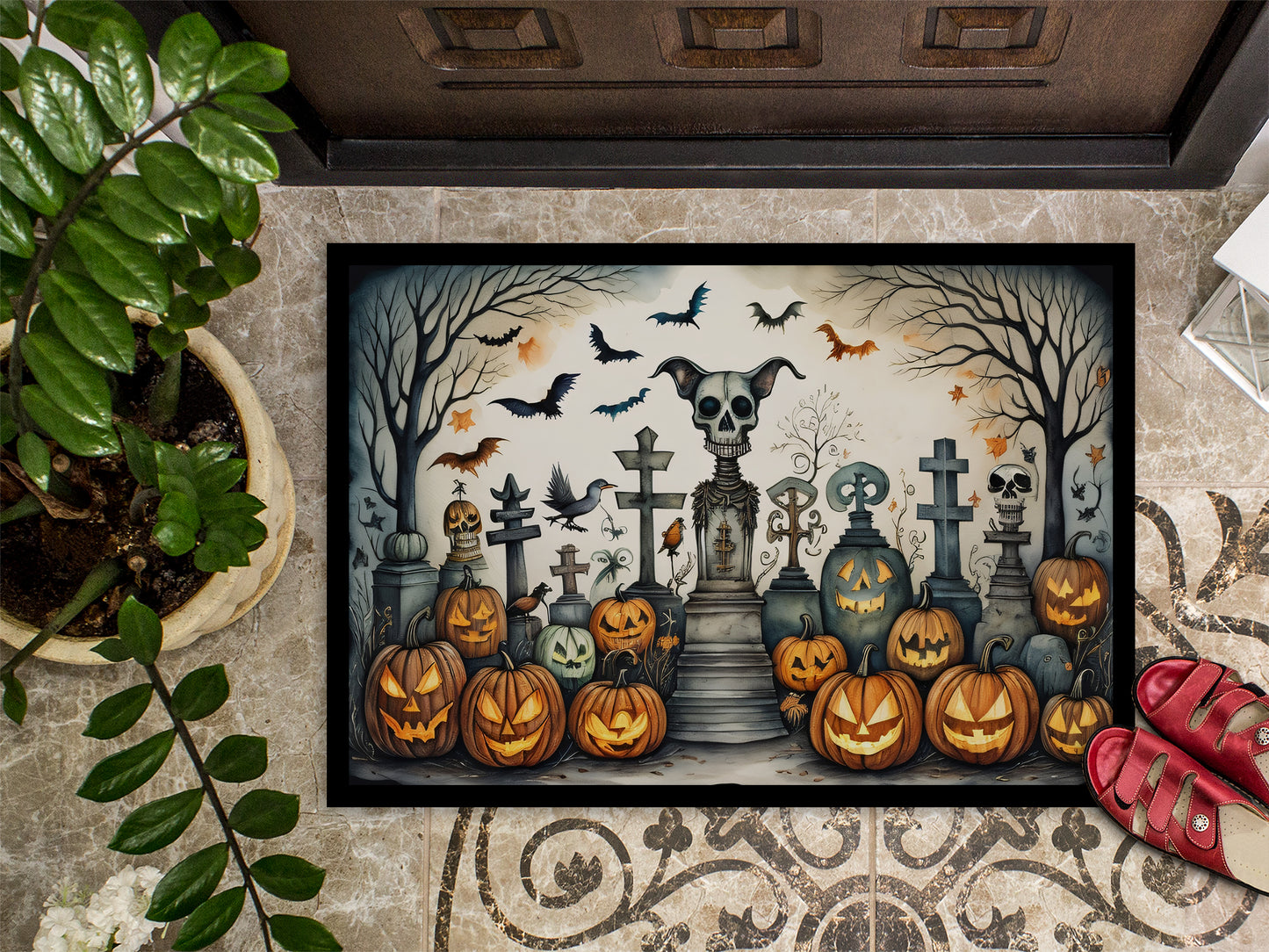 Pet Cemetery Spooky Halloween Doormat