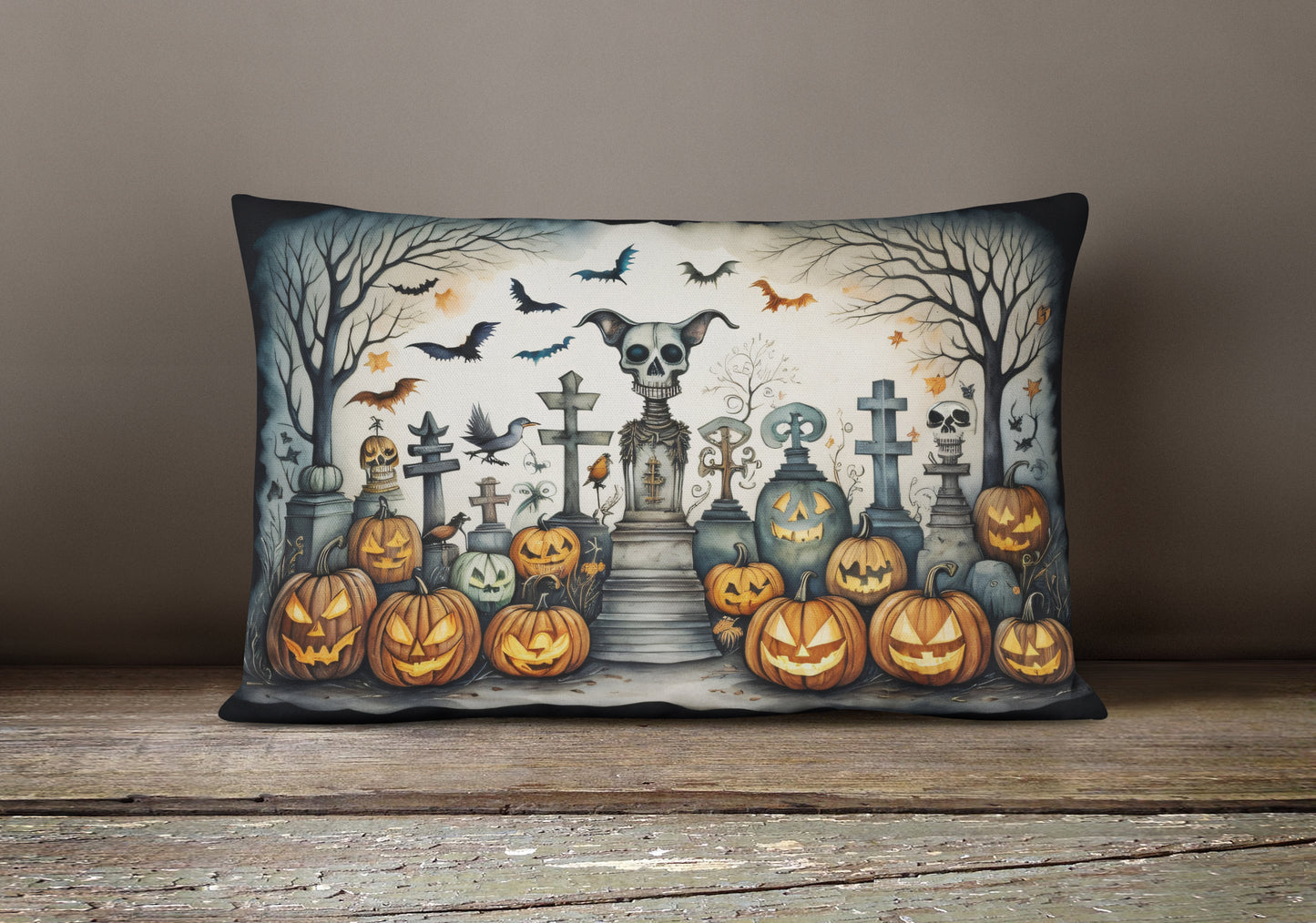 Pet Cemetery Spooky Halloween Throw Pillow