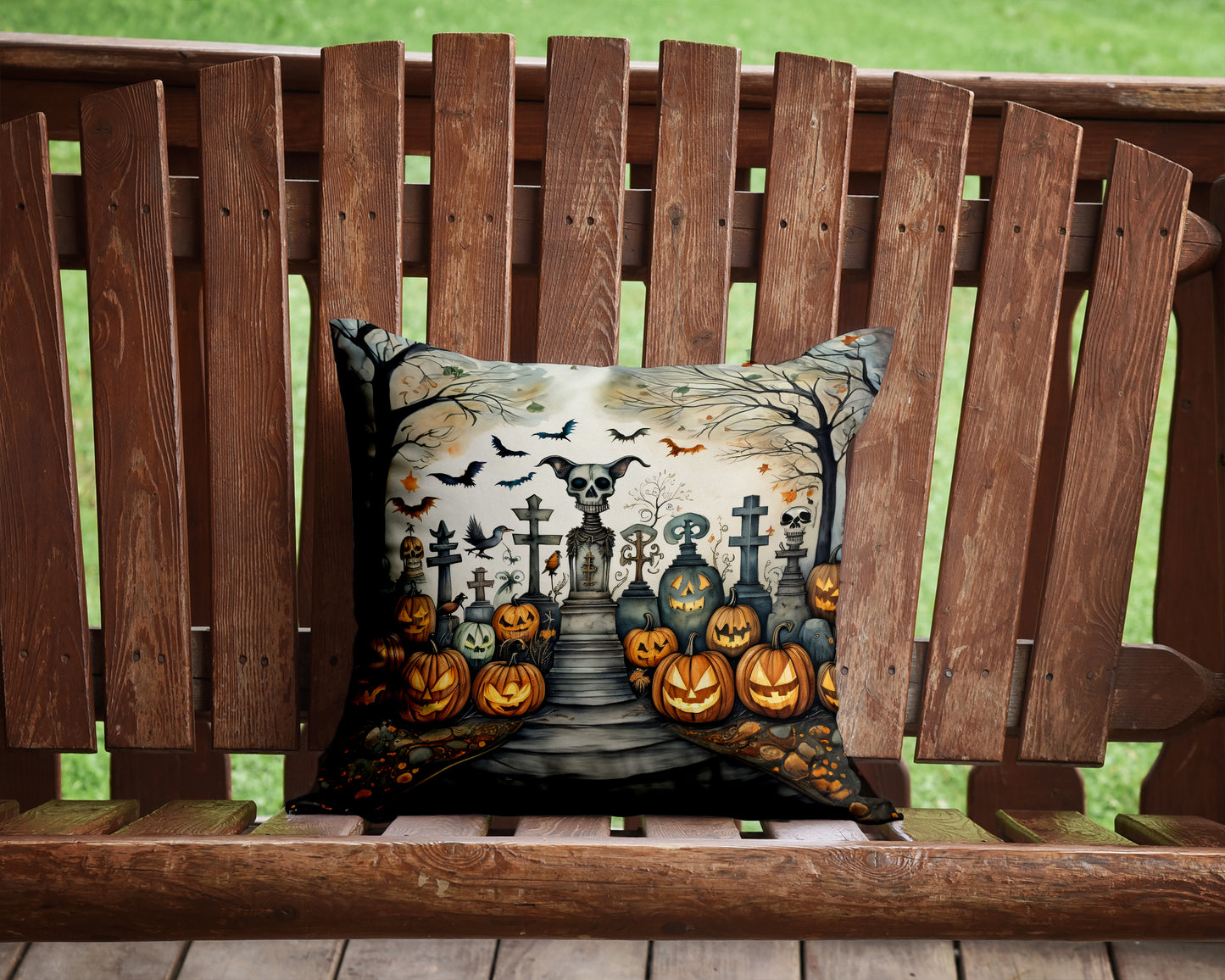 Pet Cemetery Spooky Halloween Throw Pillow
