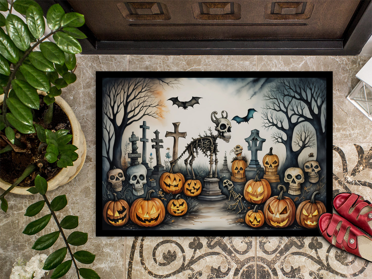 Pet Cemetery Spooky Halloween Doormat