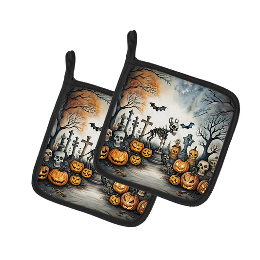 Buy this Pet Cemetery Spooky Halloween Pair of Pot Holders