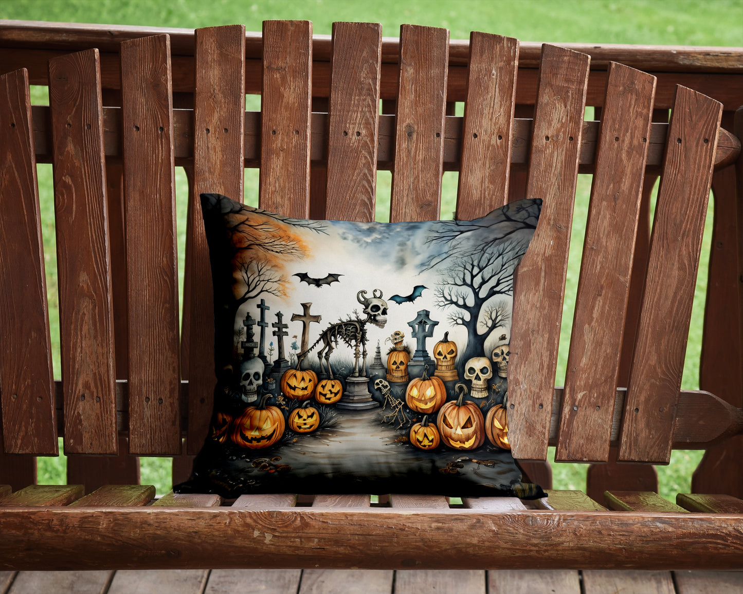 Pet Cemetery Spooky Halloween Throw Pillow