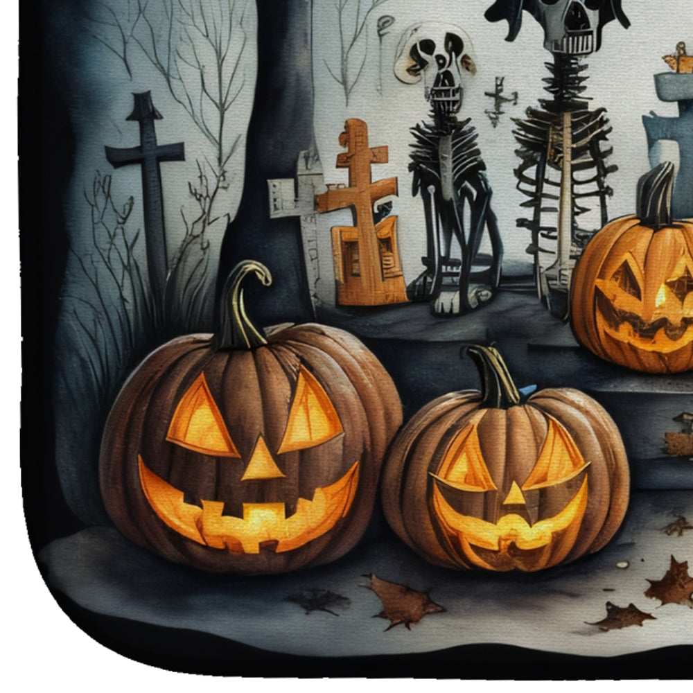 Pet Cemetery Spooky Halloween Dish Drying Mat