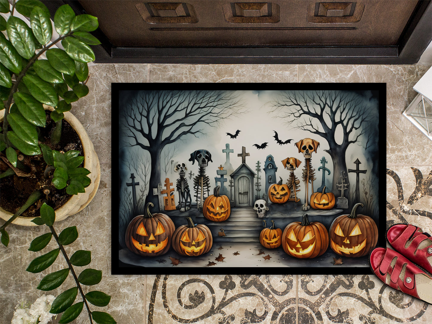 Pet Cemetery Spooky Halloween Doormat