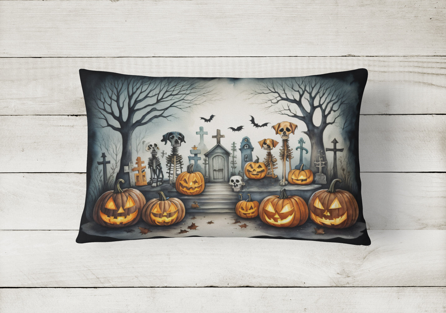 Pet Cemetery Spooky Halloween Throw Pillow