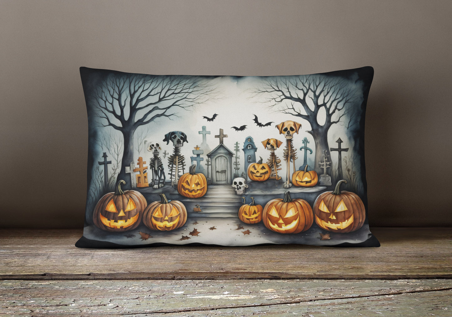 Pet Cemetery Spooky Halloween Throw Pillow