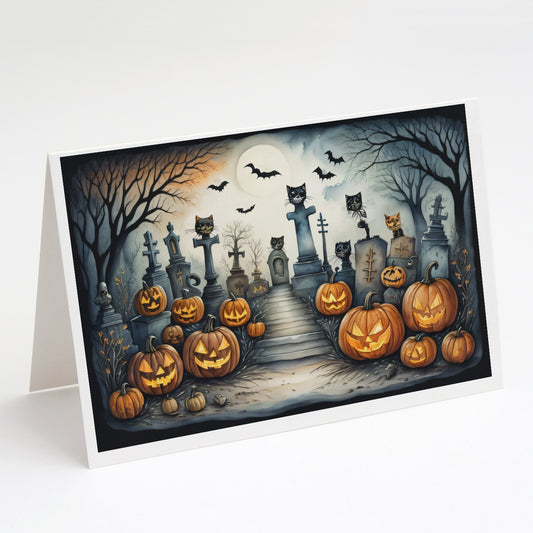 Buy this Cat Cemetery Spooky Halloween Greeting Cards Pack of 8