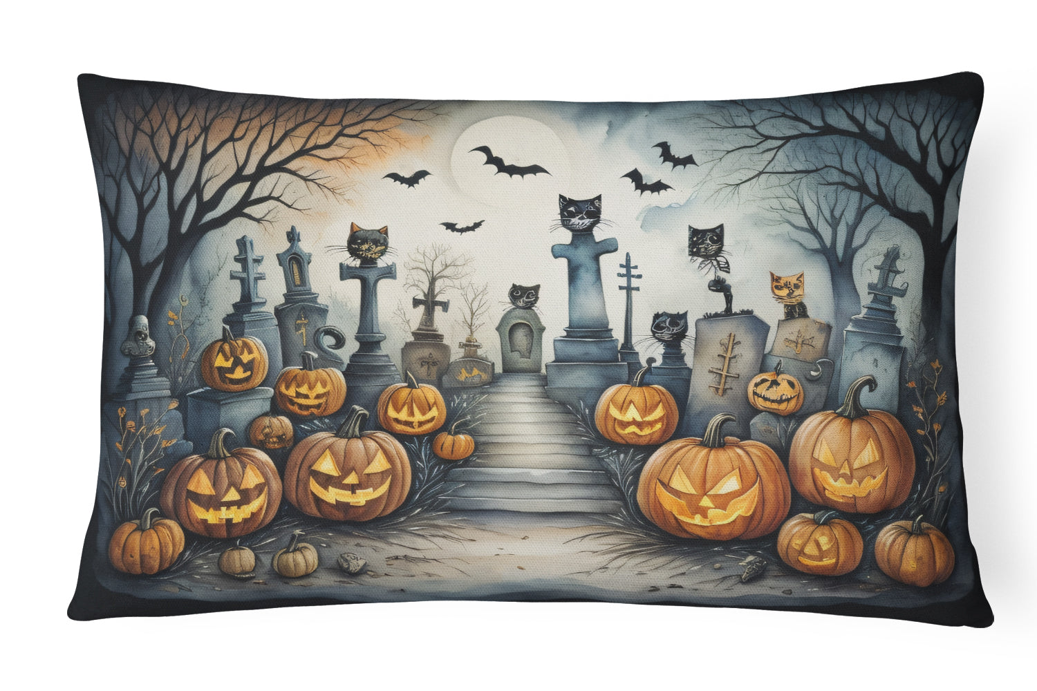 Buy this Cat Cemetery Spooky Halloween Throw Pillow