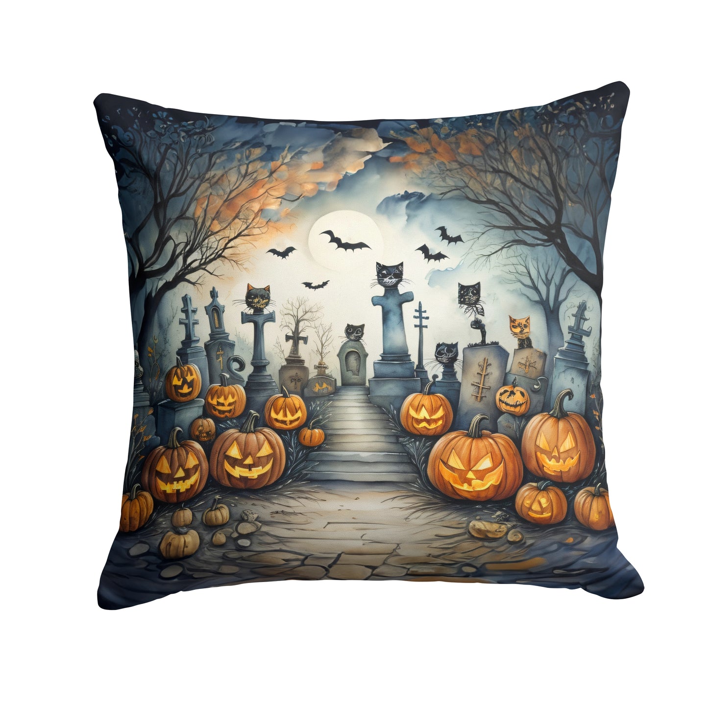 Buy this Cat Cemetery Spooky Halloween Throw Pillow