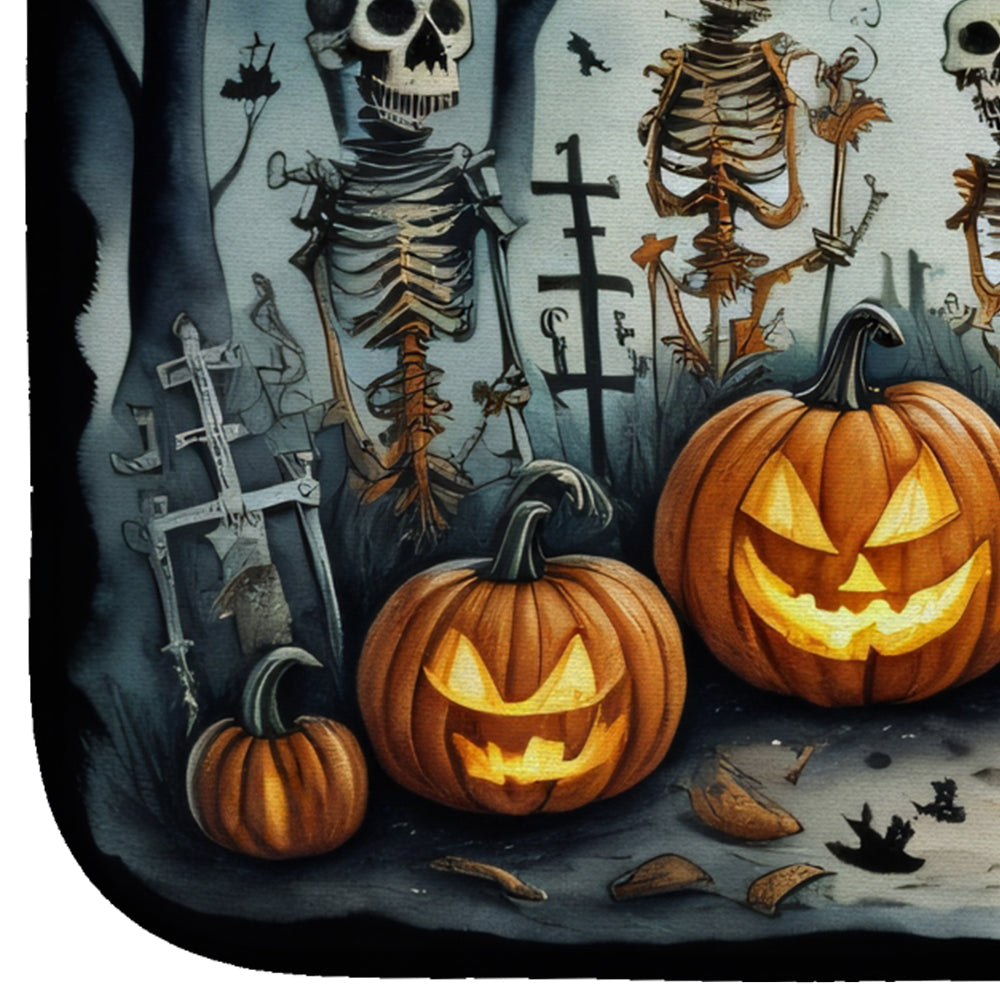 Skeleton Spooky Halloween Dish Drying Mat