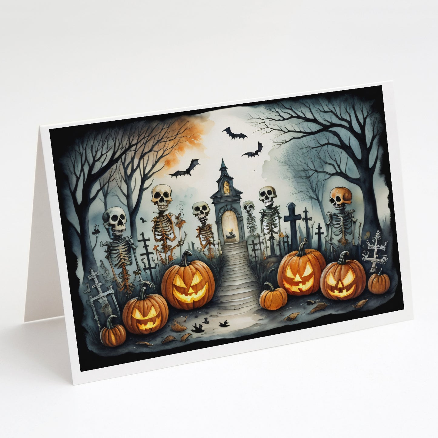 Buy this Skeleton Spooky Halloween Greeting Cards Pack of 8