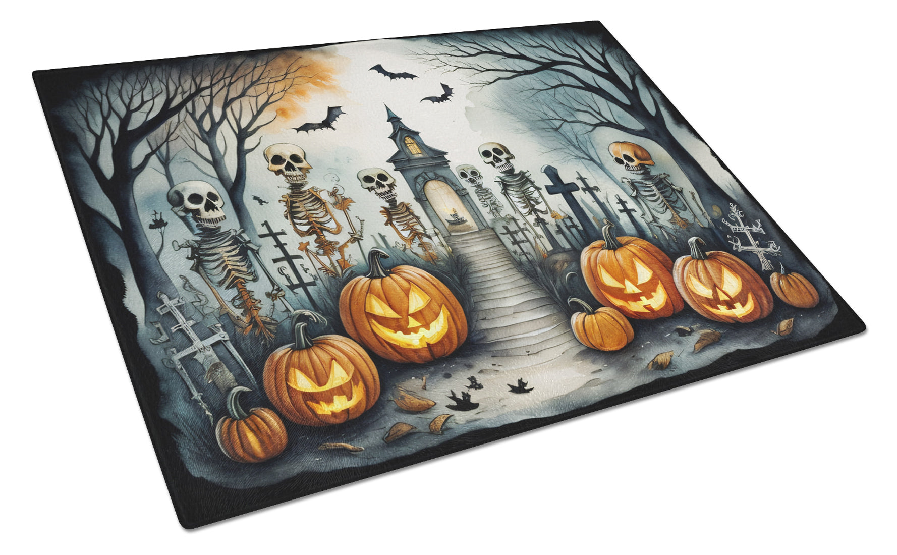 Buy this Skeleton Spooky Halloween Glass Cutting Board