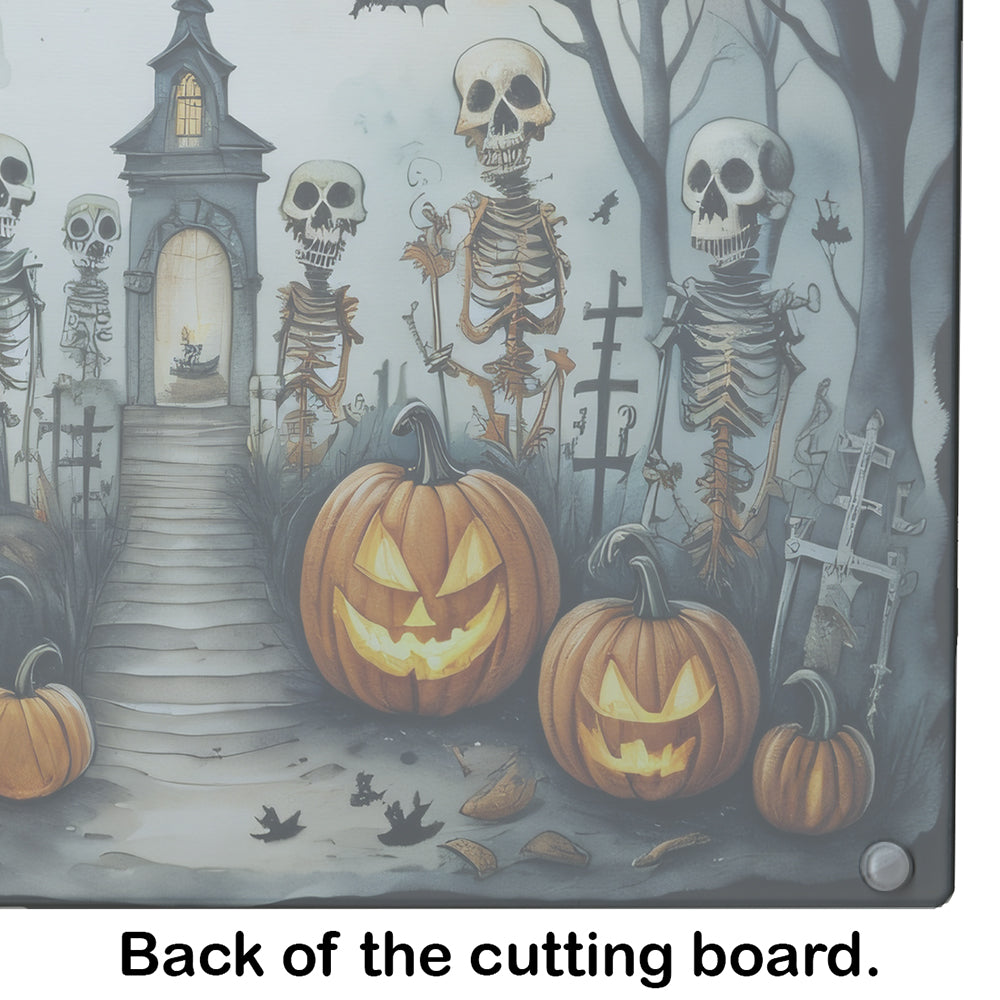 Skeleton Spooky Halloween Glass Cutting Board