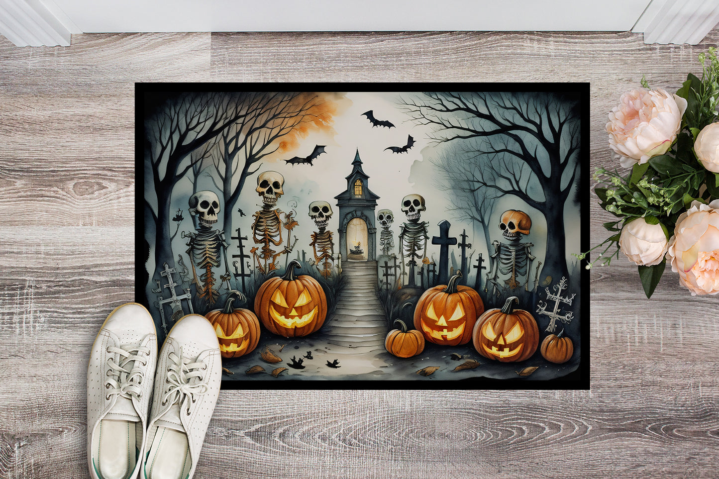 Skeleton Spooky Halloween Doormat