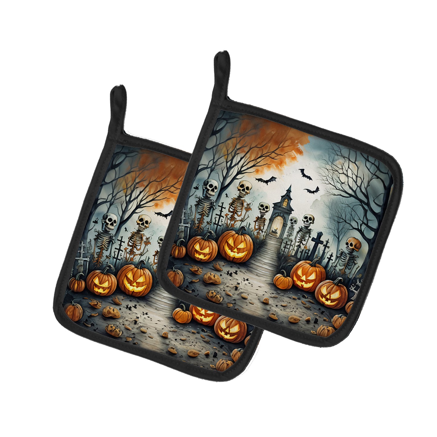 Buy this Skeleton Spooky Halloween Pair of Pot Holders