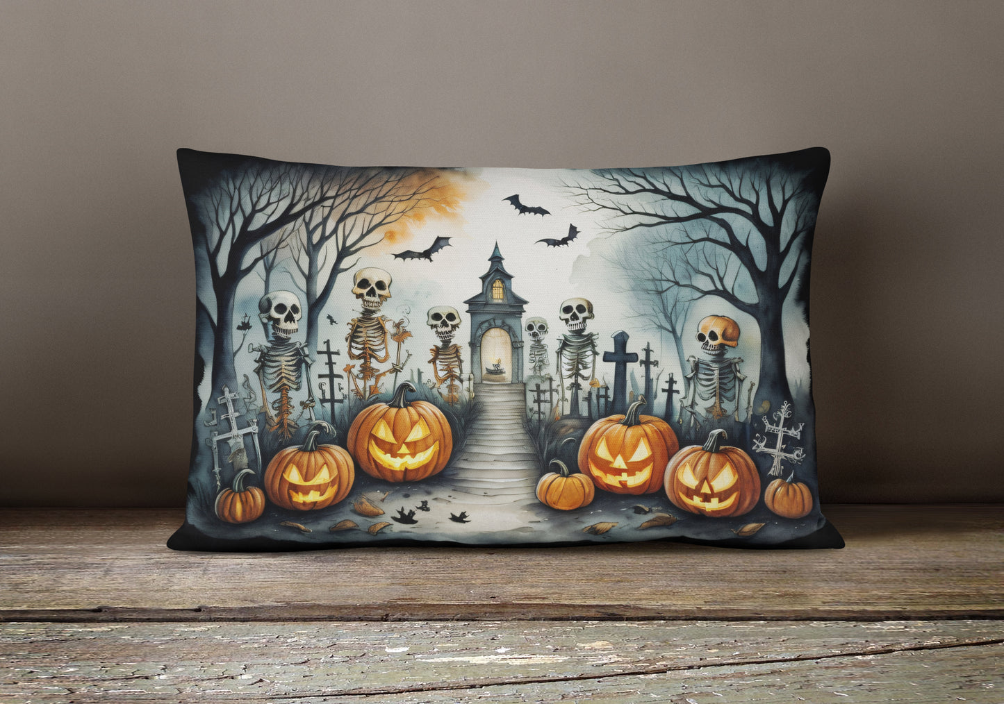 Skeleton Spooky Halloween Throw Pillow