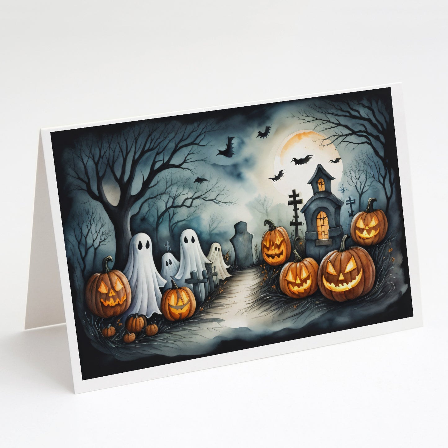 Buy this Ghosts Spooky Halloween Greeting Cards Pack of 8